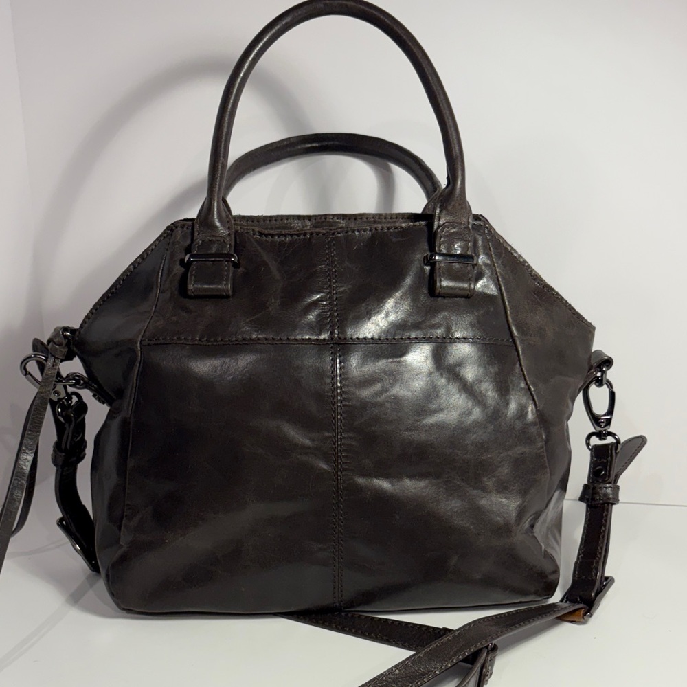 Elliott Lucca Taupe Leather Shoulder Bag - Picture 4 of 10